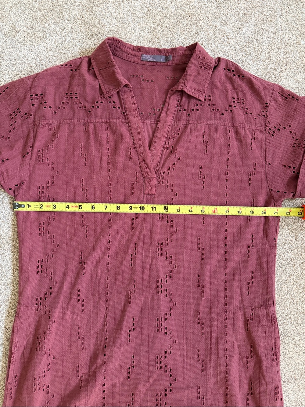 PrAna Ladyland Dress Vino Eyelet Short Sleeve - Picture 10 of 11